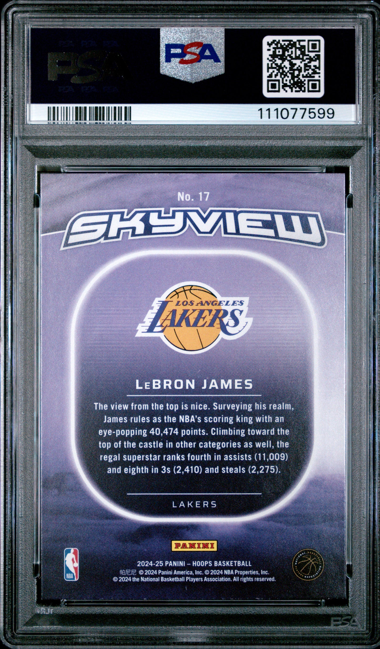 Lebron James 2024 Hoops #17 Skyview-Winter Holo Lakers PSA 10 Pop 1 008821