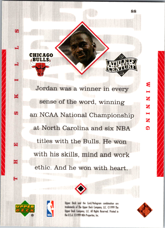 Michael Jordan 1999 Upper Deck Athlete of the Century #88 Chicago Bulls