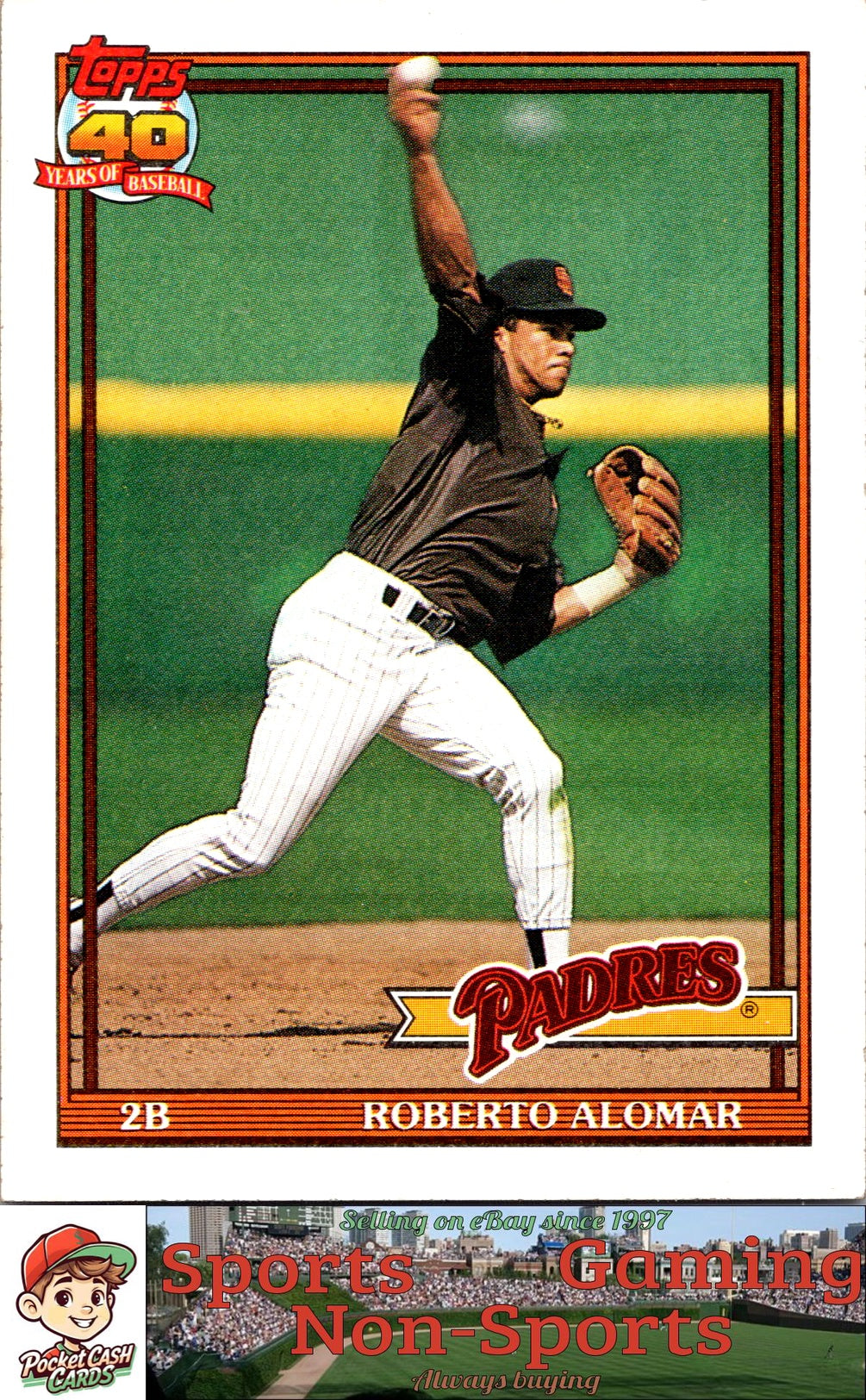1991 Topps #315 Roberto Alomar 007320