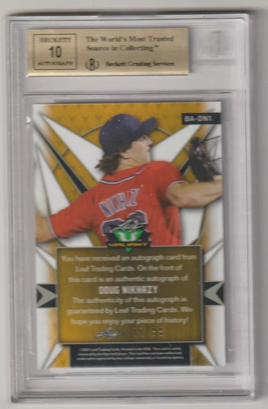 Doug Nikhazy 2021 Leaf Valiant Orange #BA-DN1 Orange /99 BGS 9.5 Auto 10 N/A
