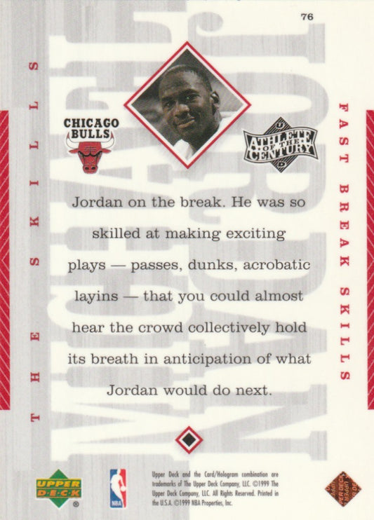 Michael Jordan 1999 Upper Deck Athlete of the Century #76 Chicago Bulls 009061