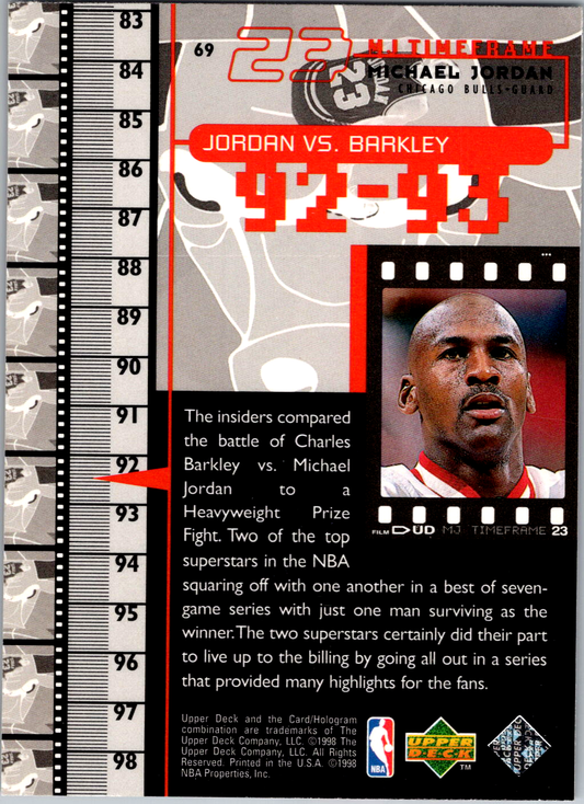 Michael Jordan 1998 Upper Deck Michael Jordan Living Legend #69 Chicago Bulls