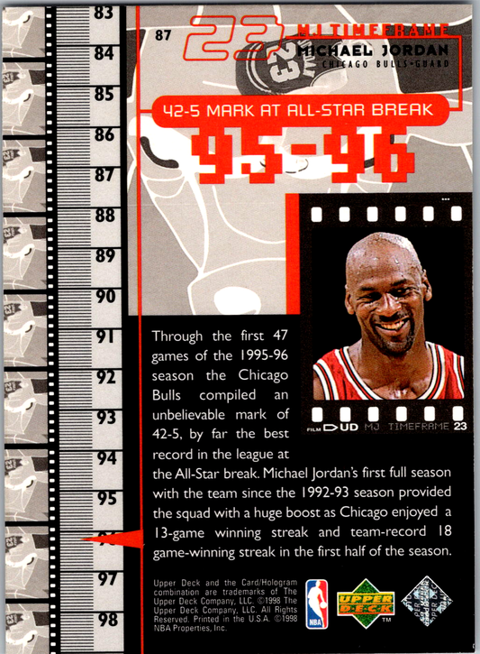 Michael Jordan 1998 Upper Deck Michael Jordan Living Legend #87 Chicago Bulls