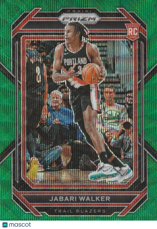 2022-23 Panini Prizm Jabari Walker Green RC #237 | Portland Trail Blazers 009172