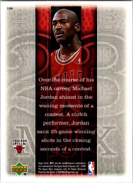 1999 Upper Deck MJ Exclusives Michael Jordan #194 | Chicago Bulls 009131