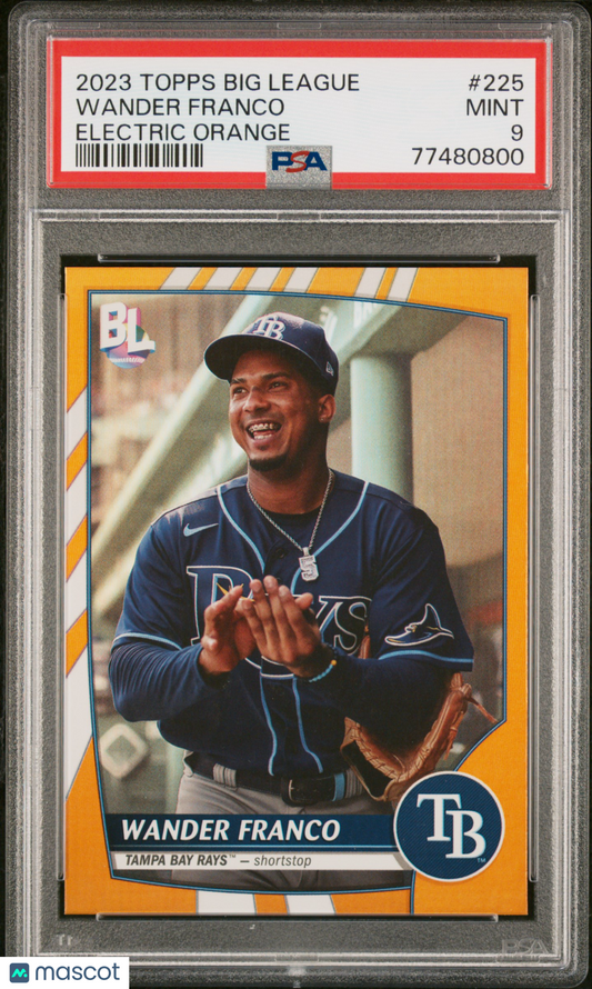 2023 Topps Big League Wander Franco Electric Orange #225 PSA 9